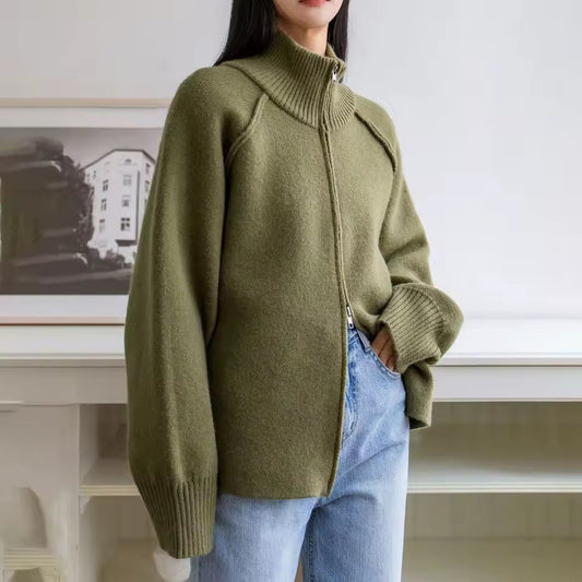 Stehkragen Strickjacke