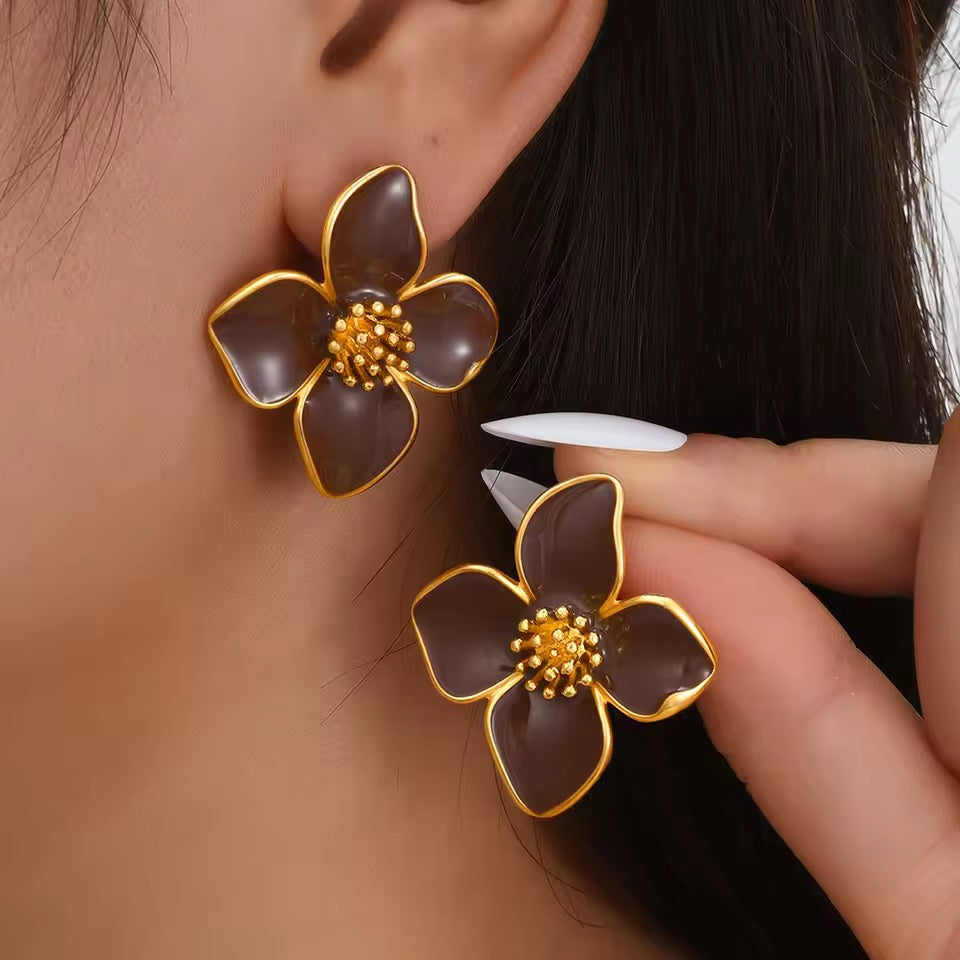 Blumen-Ohrringe Set