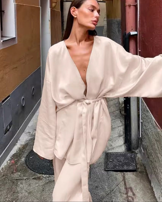 Satin-Zweiteiler-Set