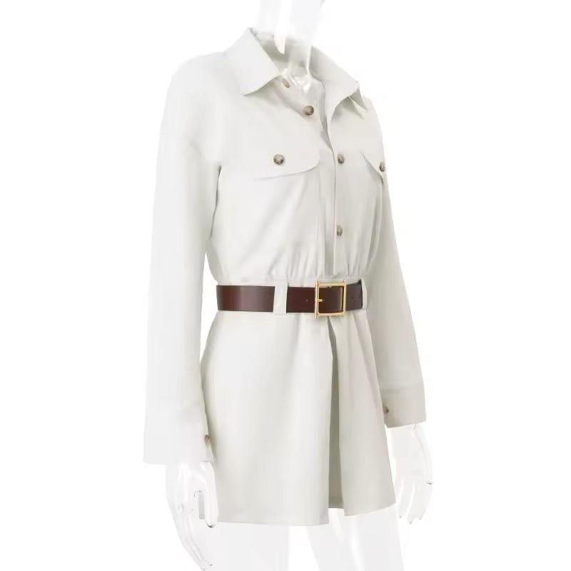 Street-Button Shirt Kleid