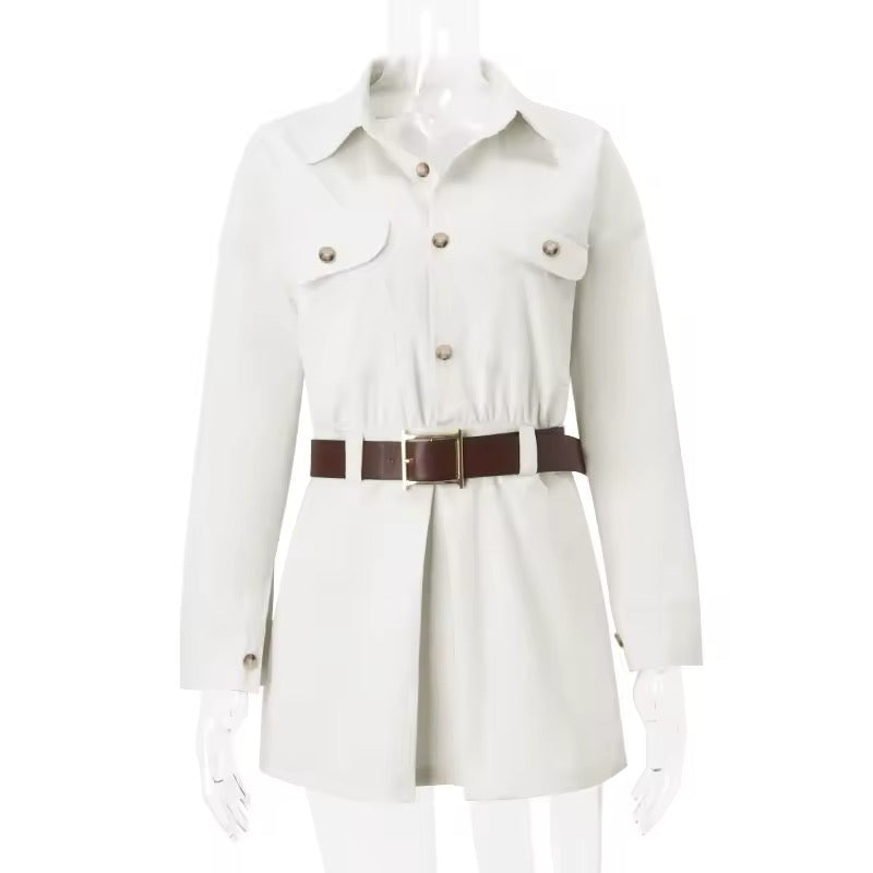 Street-Button Shirt Kleid