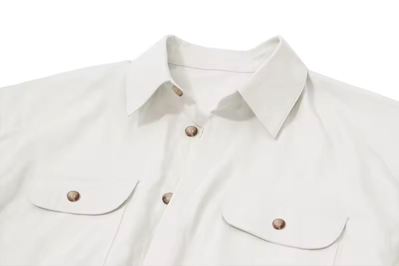 Street-Button Shirt Kleid