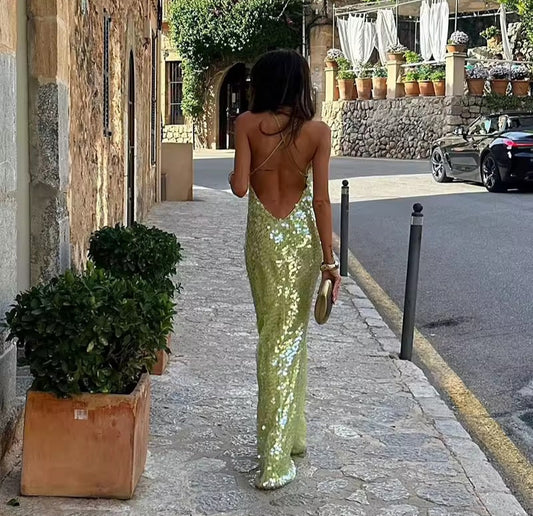 Maxi-Kleid mit Pailletten