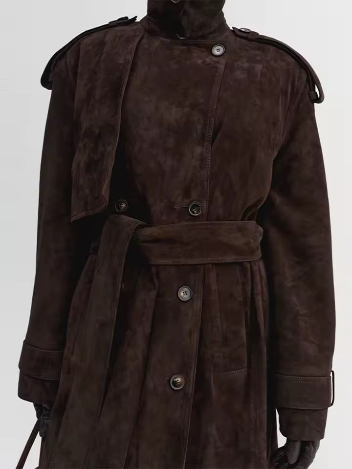 Wildleder Trenchcoat
