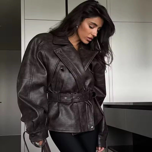 Retro Lederjacke