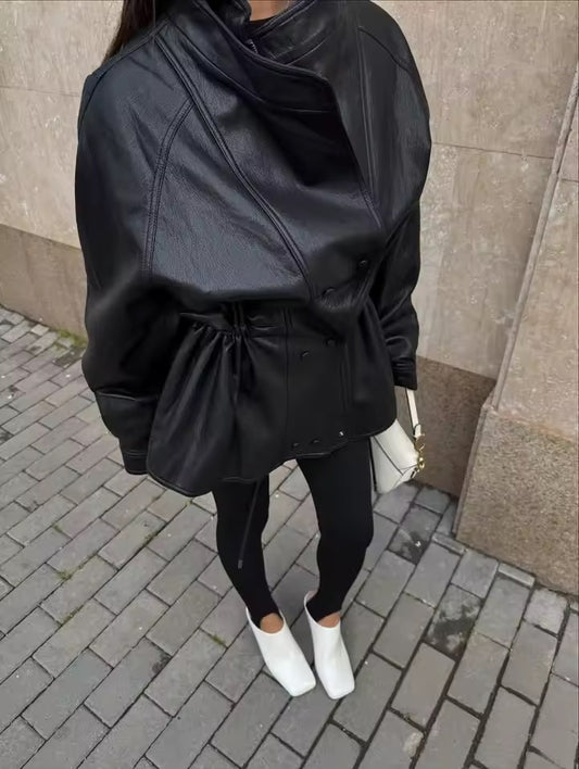 Kunstleder Trenchcoat