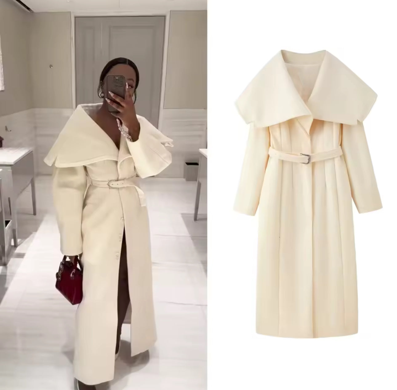 Wollmantel mit Gürtel