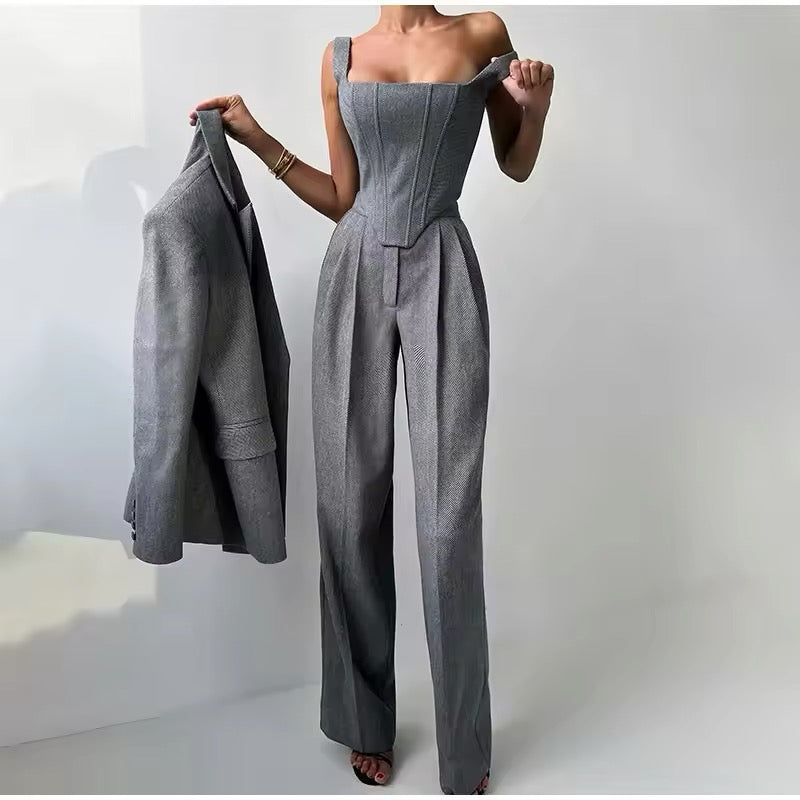 3-teiliges Damen Hosen-Set