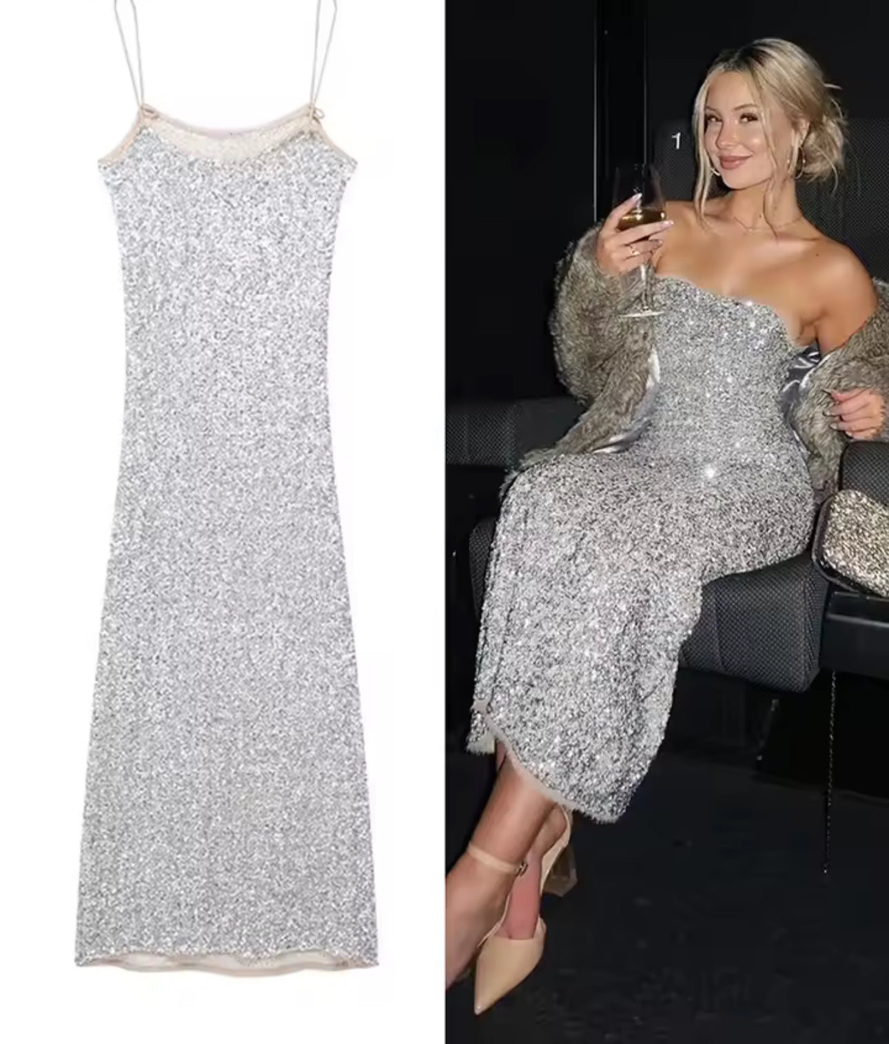 Pailletten-Sling-Kleid