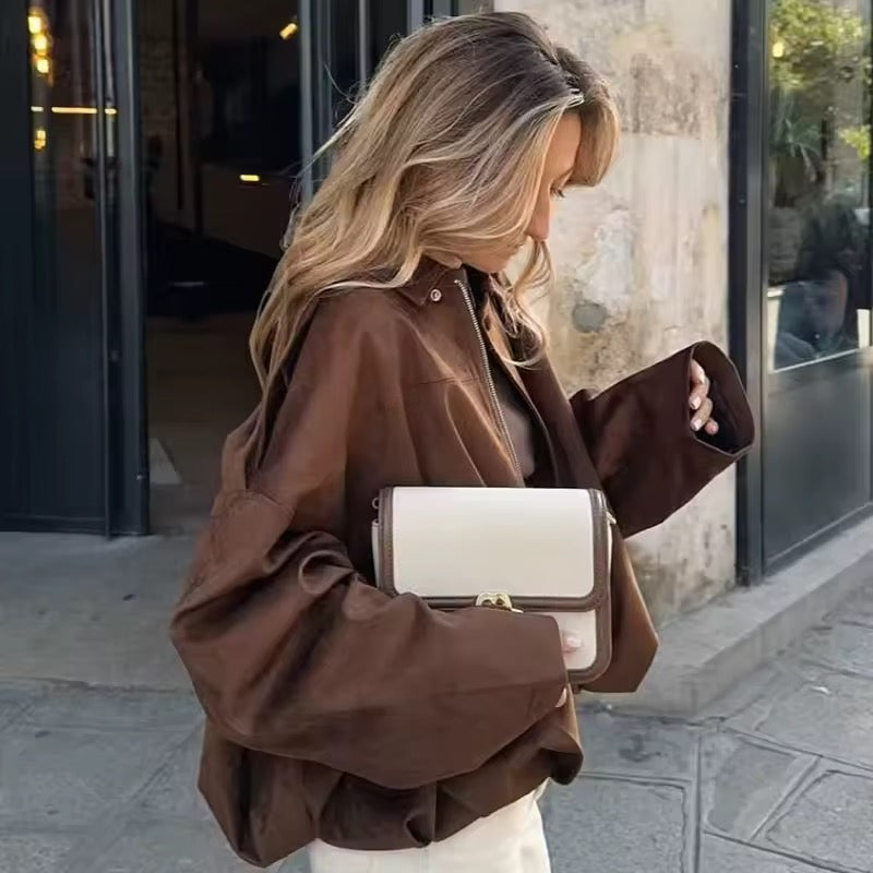 Wildleder-Kurzjacke
