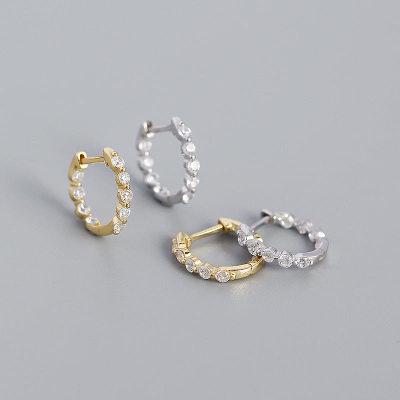 Neue S925 Silber Ohrringe – Geometrische Zircon-Diamant Earclip für Damen