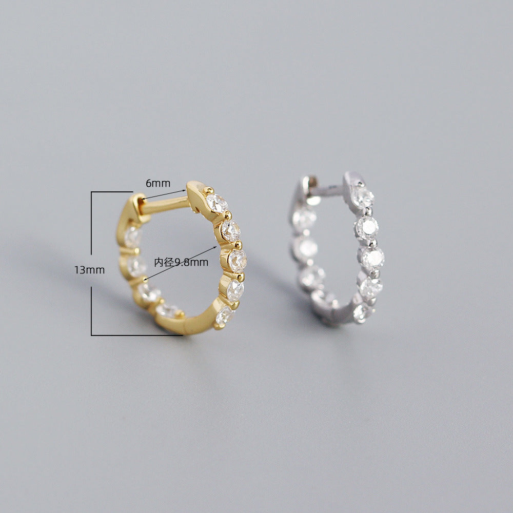 Neue S925 Silber Ohrringe – Geometrische Zircon-Diamant Earclip für Damen