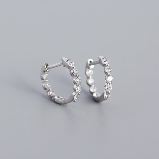 Neue S925 Silber Ohrringe – Geometrische Zircon-Diamant Earclip für Damen